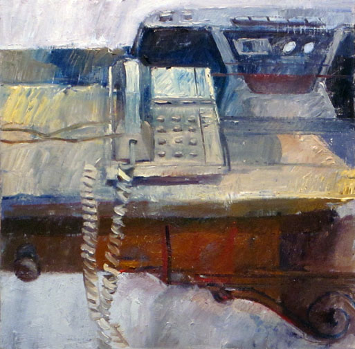 What do you think this is, a hotel? #2, 2011, oil on wood, 16" x 16"