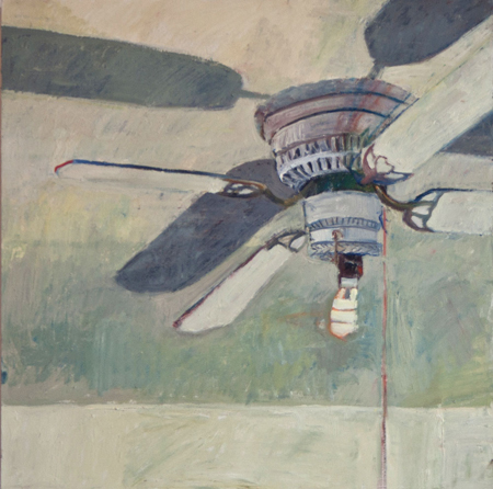 fan, 2011, oil on wood, 20" x 20"