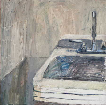 What do you think this is, a hotel? #1, 2011, oil on wood, 16" x 16"