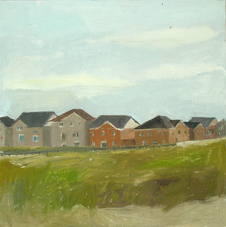 Fazia Mehdi Park, 2006, oil on wood, 16" x 16"