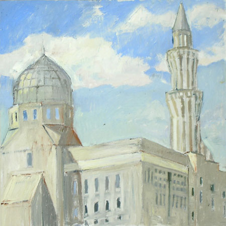 Bai'tul Islam Mosque #2, 2006, oil on wood, 16" x 16"